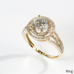 Elegant Gold-Tone Halo Diamond Ring